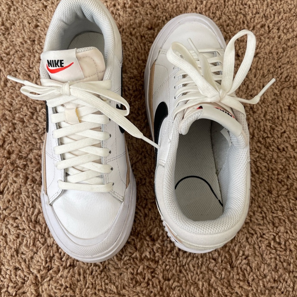 Nike Court Legacy Lift Platform Sneakers – White/Black